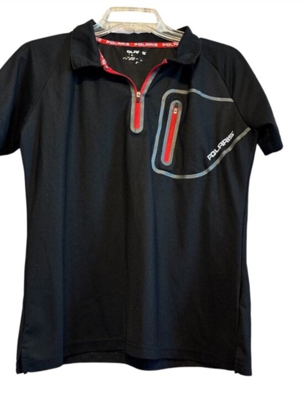 Polaris Black With Logo Active Wear Zip Front Sport Racing ATV Size Large